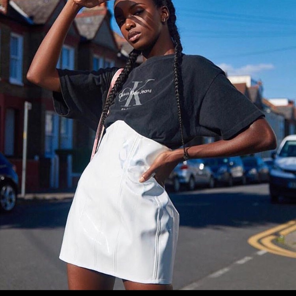 White Vinyl Skirt